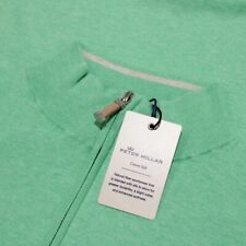 Peter Millar NWT 1/4 Zip Sweater Size S US In Solid Green Cotton Blend picture