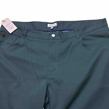 NWT $180 Peter Millar Men’s Green 100% Polyester Flat Front Pant Size 42X32 picture