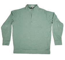 Peter Millar Sweater Mens XL Green 1/4 Quarter Zip Pullover picture
