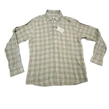 Peter Millar Shirt Men S Green Seaside 100% Linen Long Sleeve Button Down Pocket picture