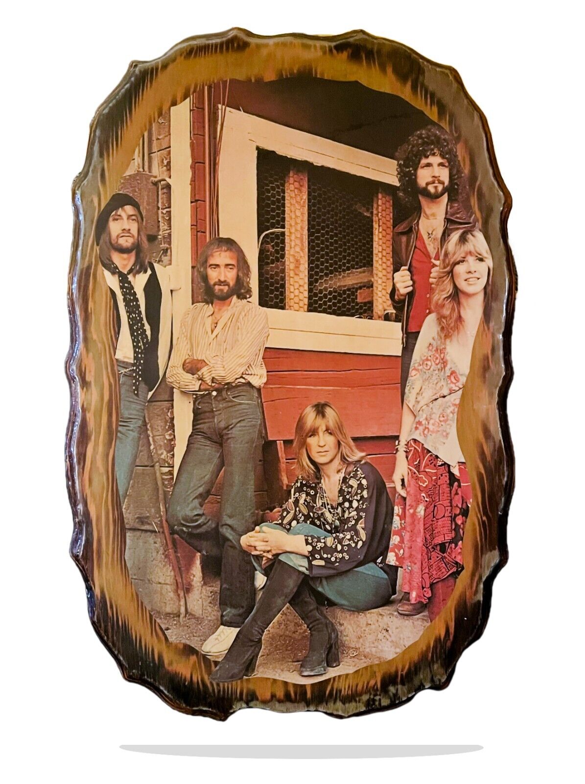 Fleetwood Mac 1976, Vintage Poster on Wood Music Plaque, Colorama Art Sichhart