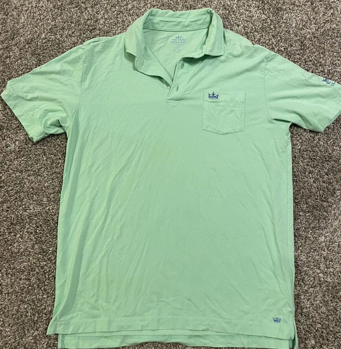 Peter Millar Summer Comfort Polo Shirt Medium Green Short Sleeve