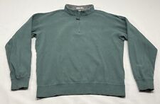 PETER MILLAR Golf Sweatshirt Pullover Men’s M Green 1/4 Zip Long Sleeve Cotton picture