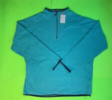 New PETER MILLAR Mens MEDIUM Crown Sport Thermal Fleece 1/2 Zip Pullover Green picture