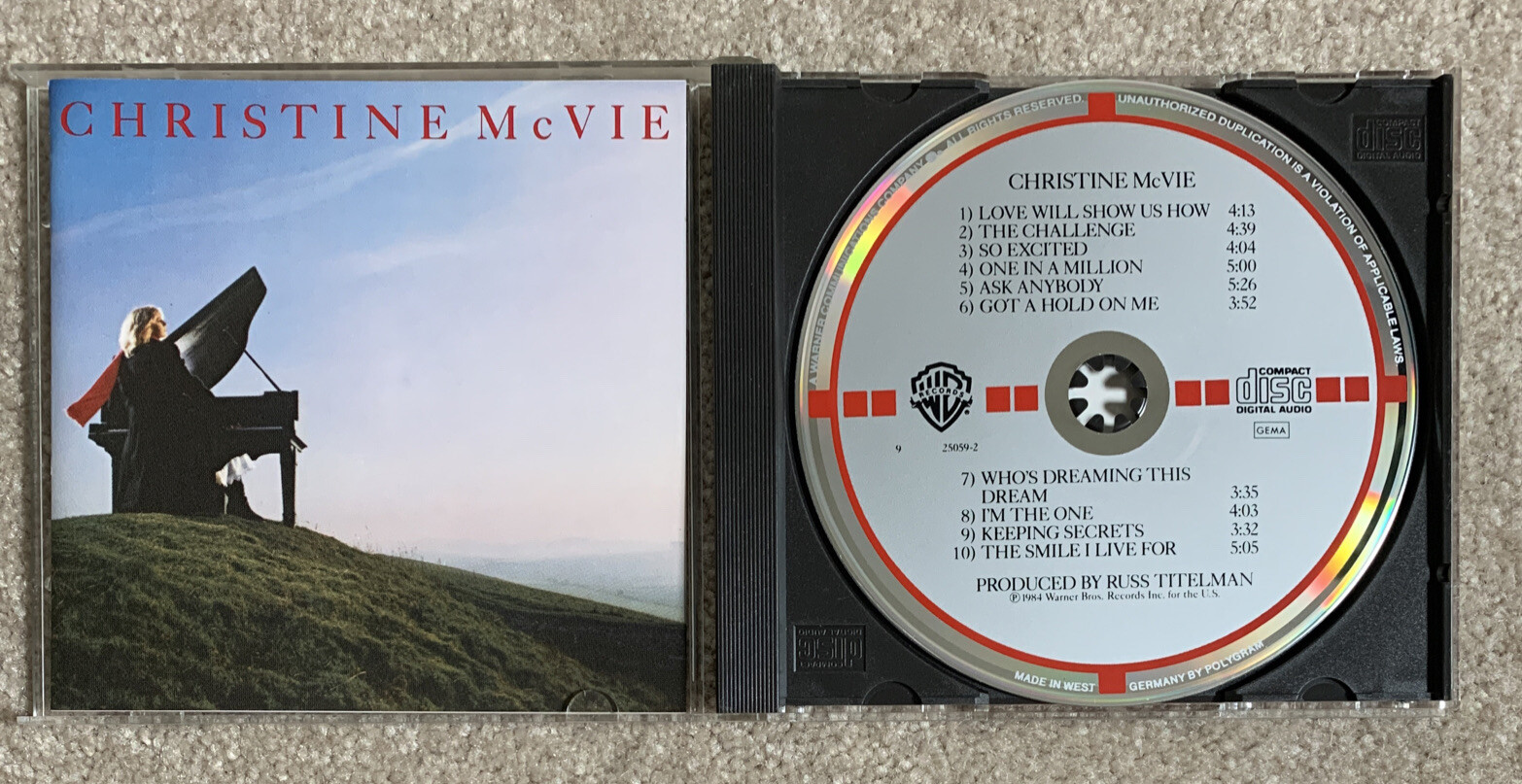 CHRISTINE MCVIE ORIGINAL TARGET CD WEST GERMANY 1984 Smooth Case Fleetwood Mac CHRISTINE MCVIE ORIGINAL TARGET CD WEST GERMANY 1984 Smooth Case Fleetwood Mac