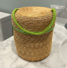 Peter Beaton Nantucket handbag Lidded Lined with Green Handles picture
