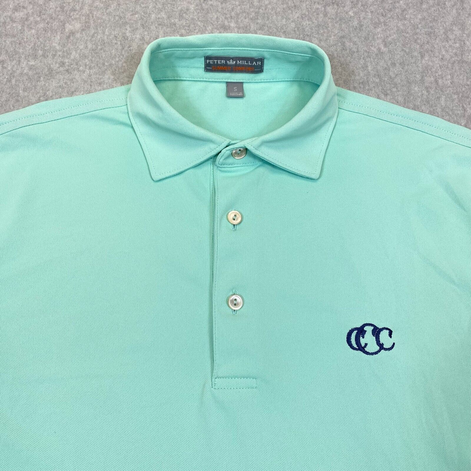Peter Millar Shirt Adult Small Green Short Sleeve Summer Comfort Golf Polo Men\'s