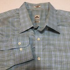 Peter Millar Mens Shirt XXL 2XL Easy Care Long Sleeve Button Up Blue/green Check picture