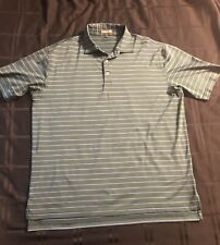 Peter Millar Polo Shirt Mens XL  Green Striped Summer Comfort  Golf picture