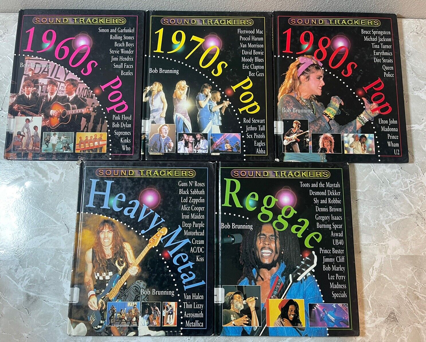 Bob Brunning Sound Trackers Music Series Hardcover 6 Book Lot Pop, Metal, Reggae