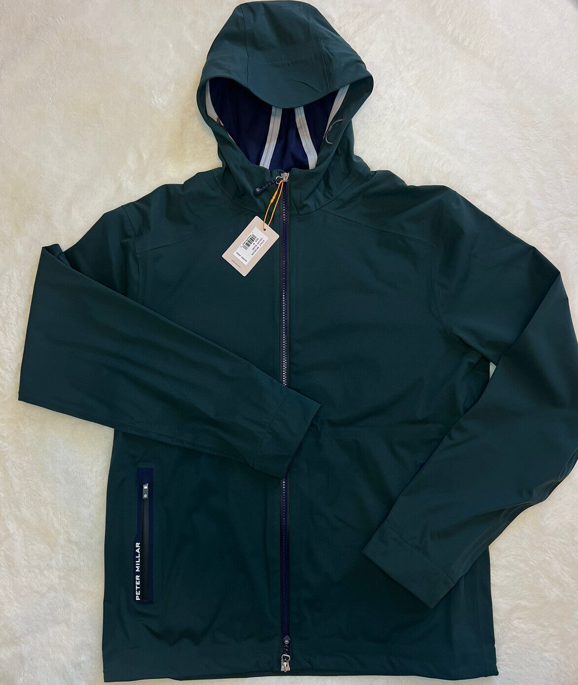 Peter Millar Performance Fabric Hyperlight Link Hooded Jacket NWT $268 M Green