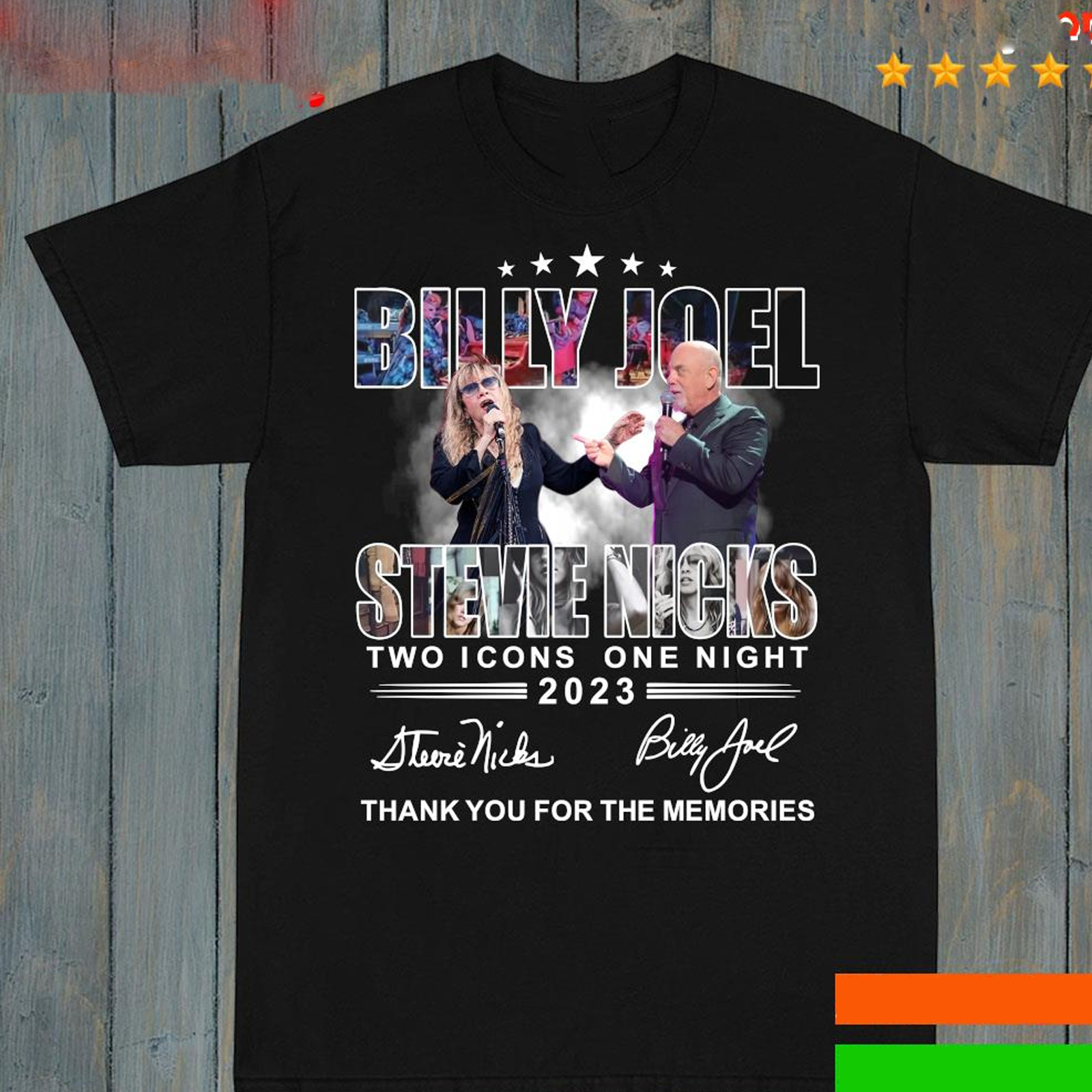 Billy Joel Stevie Nicks Two Icons One Night 2023 Thank You T shirt IK5965