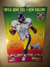 Peter Max Hand Signed Super Bowl XXXI Poster w/ Drawing Green Bay Packers 1997  picture
