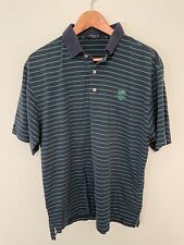 Peter Millar Mens Polo Shirt Medium Navy Green Striped Cypress Point Club Golf picture
