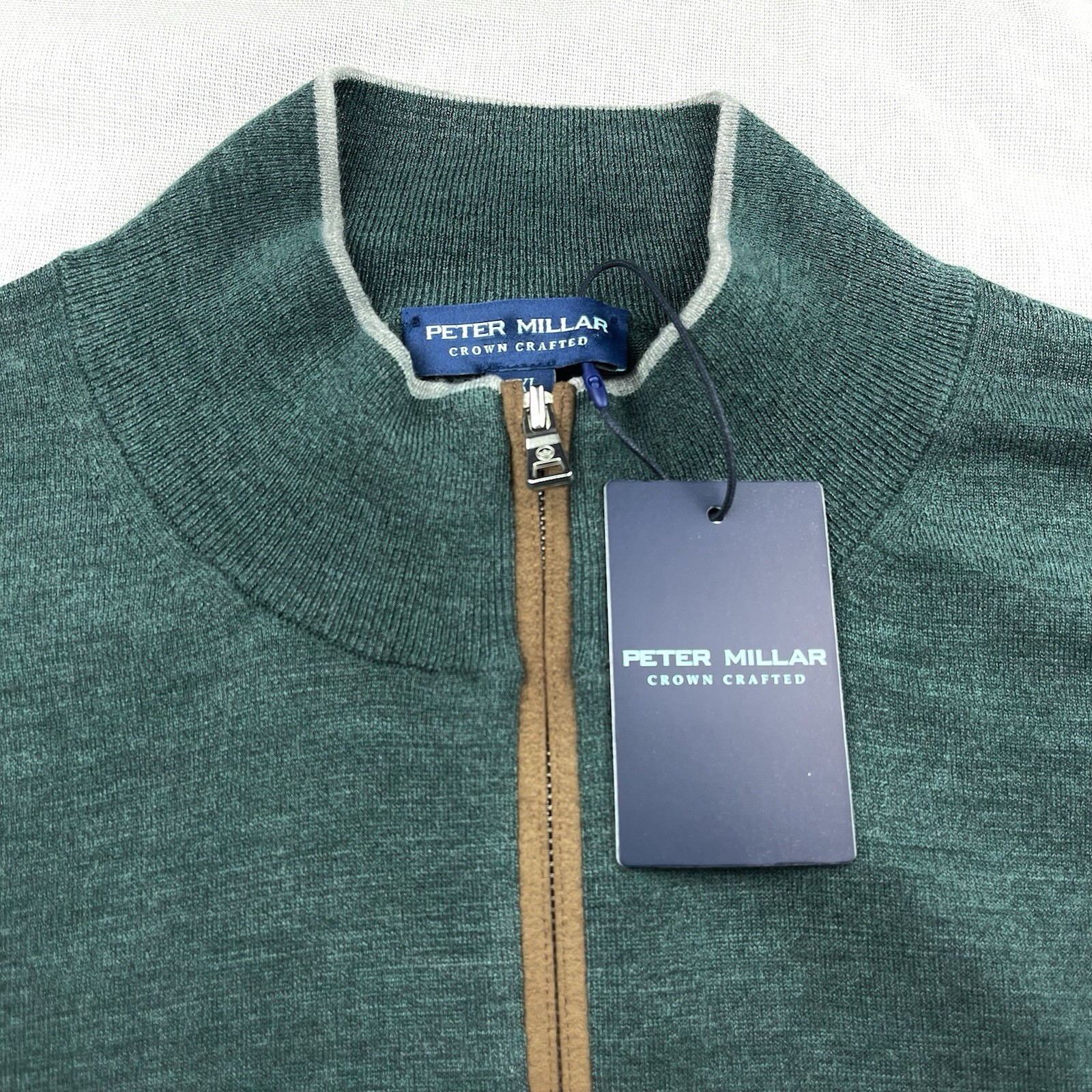 Peter Millar Crown Crafted Excursionist Flex Quarter Zip Sweater Green 2XL $350
