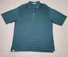 Peter Millar Mens XL Golf Polo Shirt Green Short Sleeve Double Mercerized picture