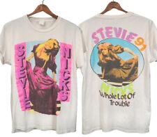 Stevie Nicks Whole Lot Of Trouble Unisex 2 sided White T shirt cotton NH4326 picture