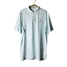 Peter Millar Men's White Green Printed Summer Comfort KFW Polo Size Large picture