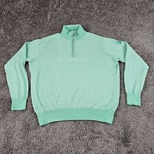 Peter Millar Sweater Mens XL Green 1/4 Zip Pullover Silk Cashmere Embroidered picture