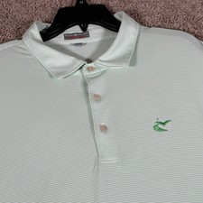 Peter Millar Summer Comfort Mens XXL Mint Green Striped Golf Polo Shirt picture