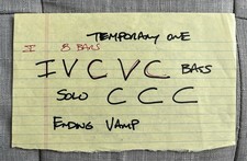 Christine McVie handwritten Chord Notes for her Fleetwood Mac song Temporary One picture