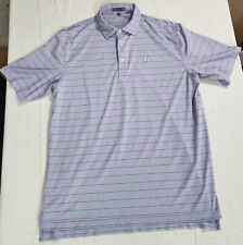 Peter Millar Polo Shirt Mens L Purple Green Summer Comfort Performance Stretch  picture