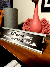 FLEETWOOD MAC - STEVIE NICKS - THE CHAIN -2 INCH BY 7 INCH SILVER DESK PLAQUE picture