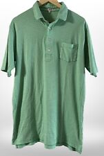 Peter Millar Green Stripped Size Large 100% Cotton Golf picture
