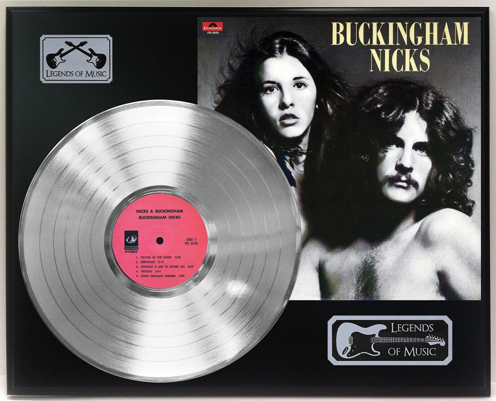 Nicks And Buckingham - Buckingham Nicks Silver LP Record Plaque Display