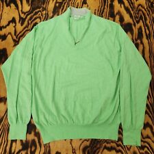 Peter Millar Cashmere Sweater Mens XL Green 1/4 Zip Long Sleeve Pullover Preppy picture