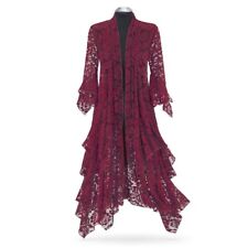 DEEP BURGUNDY ARTDECO STEVIE NICK'S STYLE LACE GYPSY BOHEMIAN DELUXE DUSTER  picture