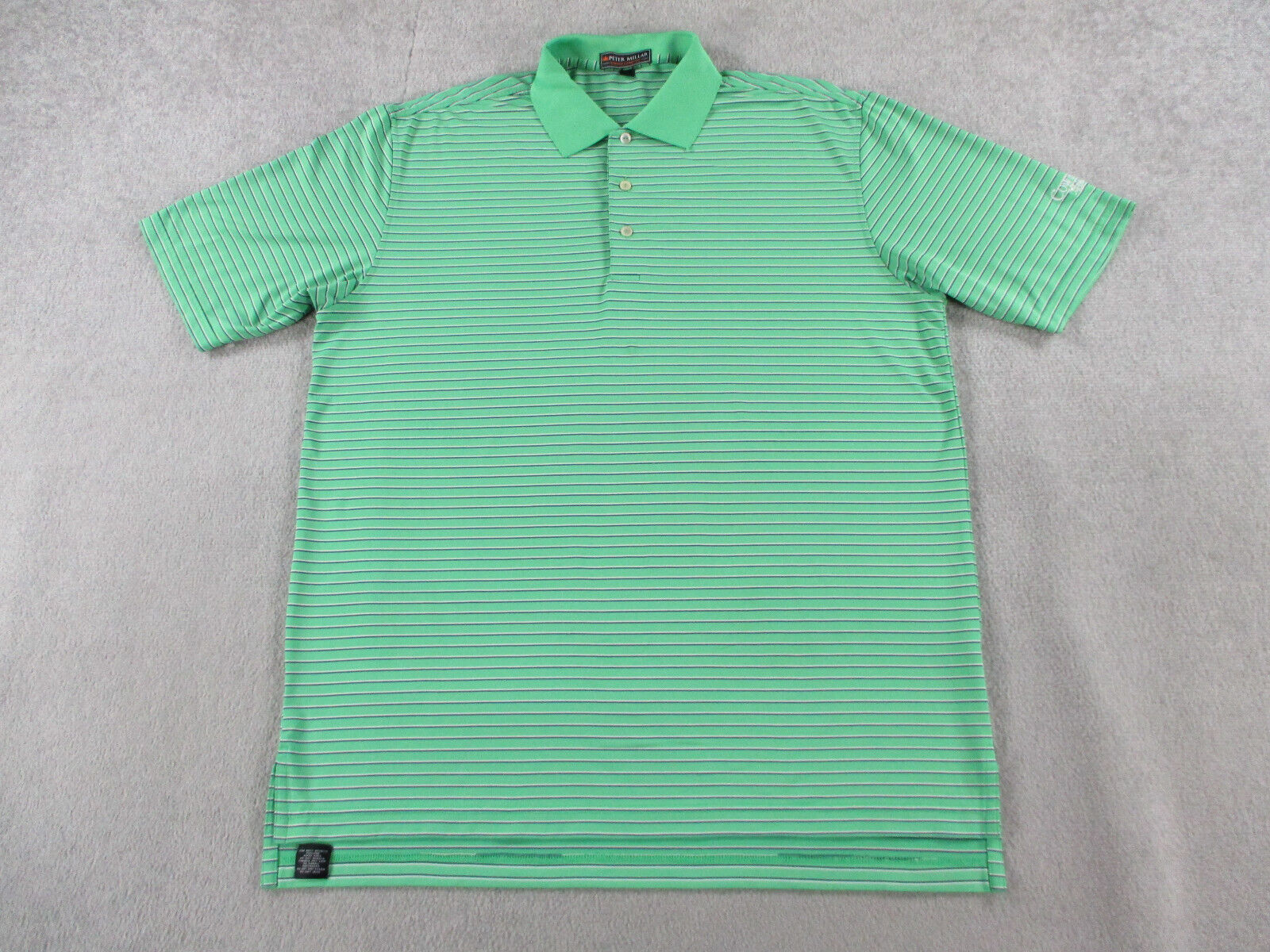 Peter Millar Polo Shirt Mens Large Green Summer Comfort Performance Cowboys Golf