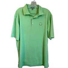 Peter Millar Summer Comfort Lime Green Overbrook Golf Club Polo Size L picture