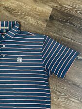 Peter Millar Summer Comfort Men's Golf Polo Size Large Striped Blue /Green Color picture