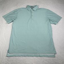Peter Millar Summer Comfort Polo Mens Large Green Plaid Golf Stretch Performance picture
