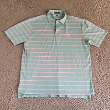 Peter Millar Summer Comfort Knit Shirt Men's Large Striped Green Pink Stretch picture