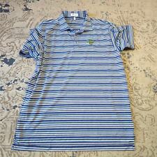 Peter Millar Summer Comfort Polo Striped Blue White Green Men Size XL picture