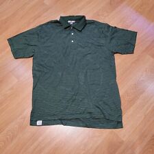 Peter Millar Men's Green Striped Short Sleeve Polo Size XL Shirt 100% Cotton picture