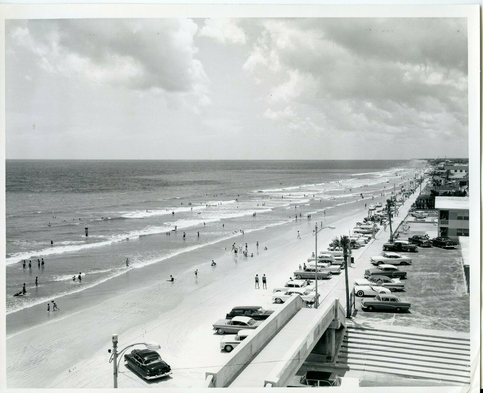 1960 original Aerial photo of the Jacksonville Beach & resorts boardwalk FL USA for Sale