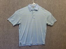 Peter Millar Summer Comfort Polo Shirt Mens XL Blue Green Striped Short Sleeve picture