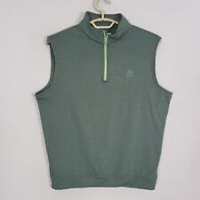 Peter Millar Golf Vest Mens Medium Lightweight Breathable Casual 1/4 Zip Green picture