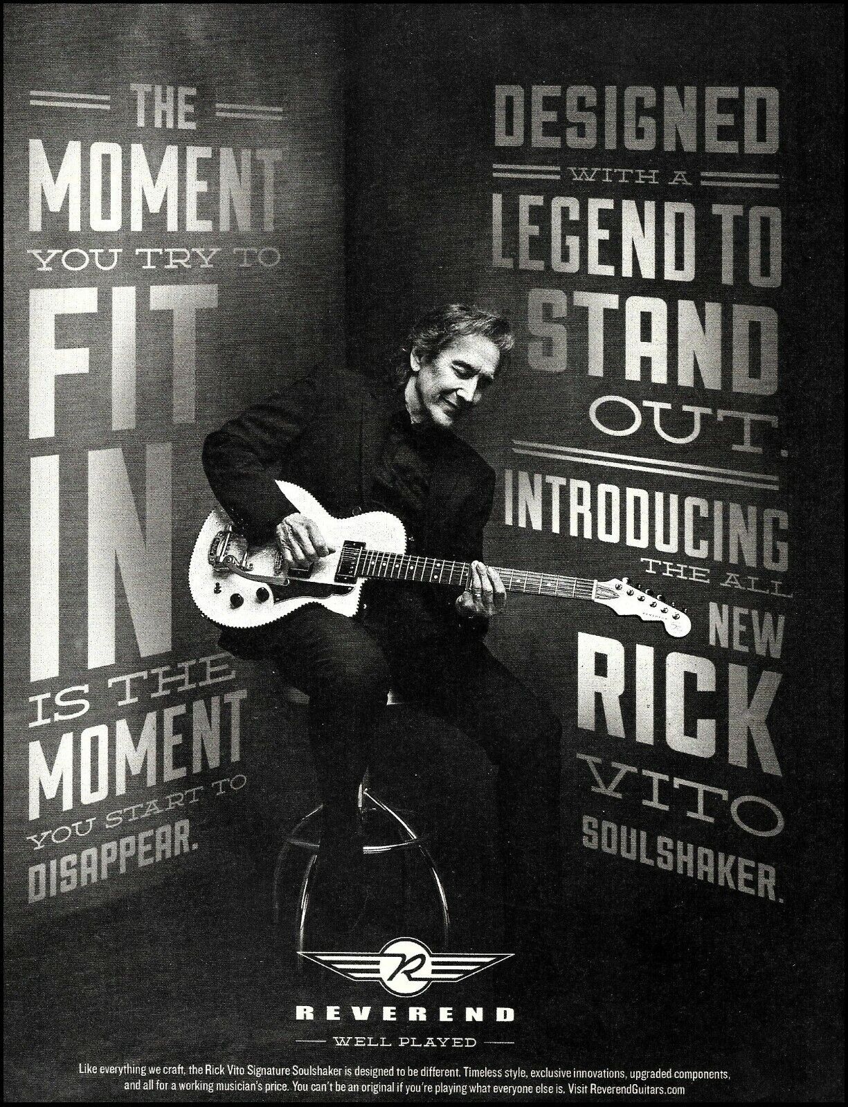 Fleetwood Mac Rick Vito Soulshaker Signature Reverend guitar advertisement print
