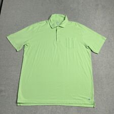 Peter Millar Polo Shirt Mens XL Green Solid Seaside Wash Stretch Golf Adult picture