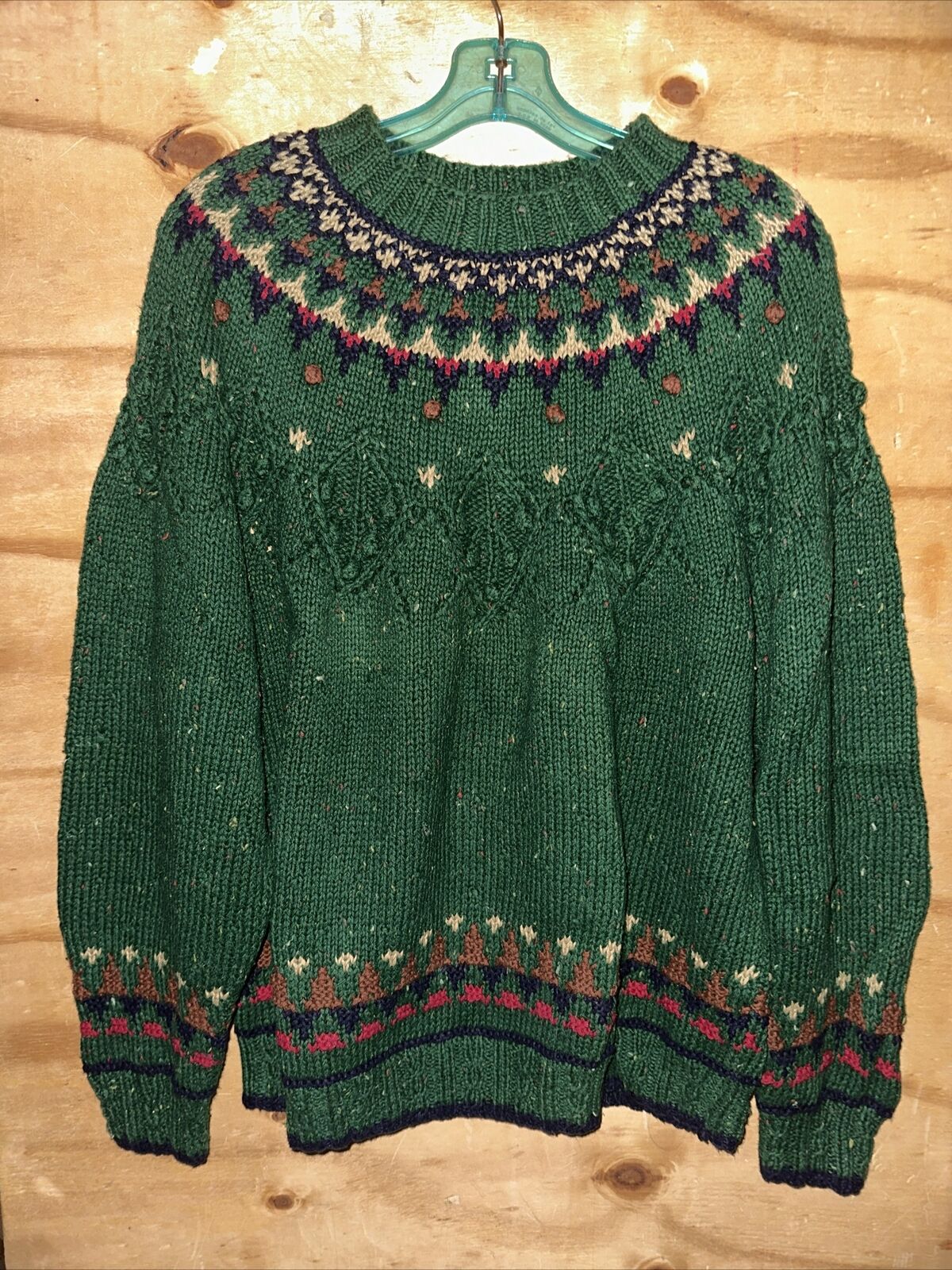 Gina Peters Size Large Green Christmas Pullover Sweater