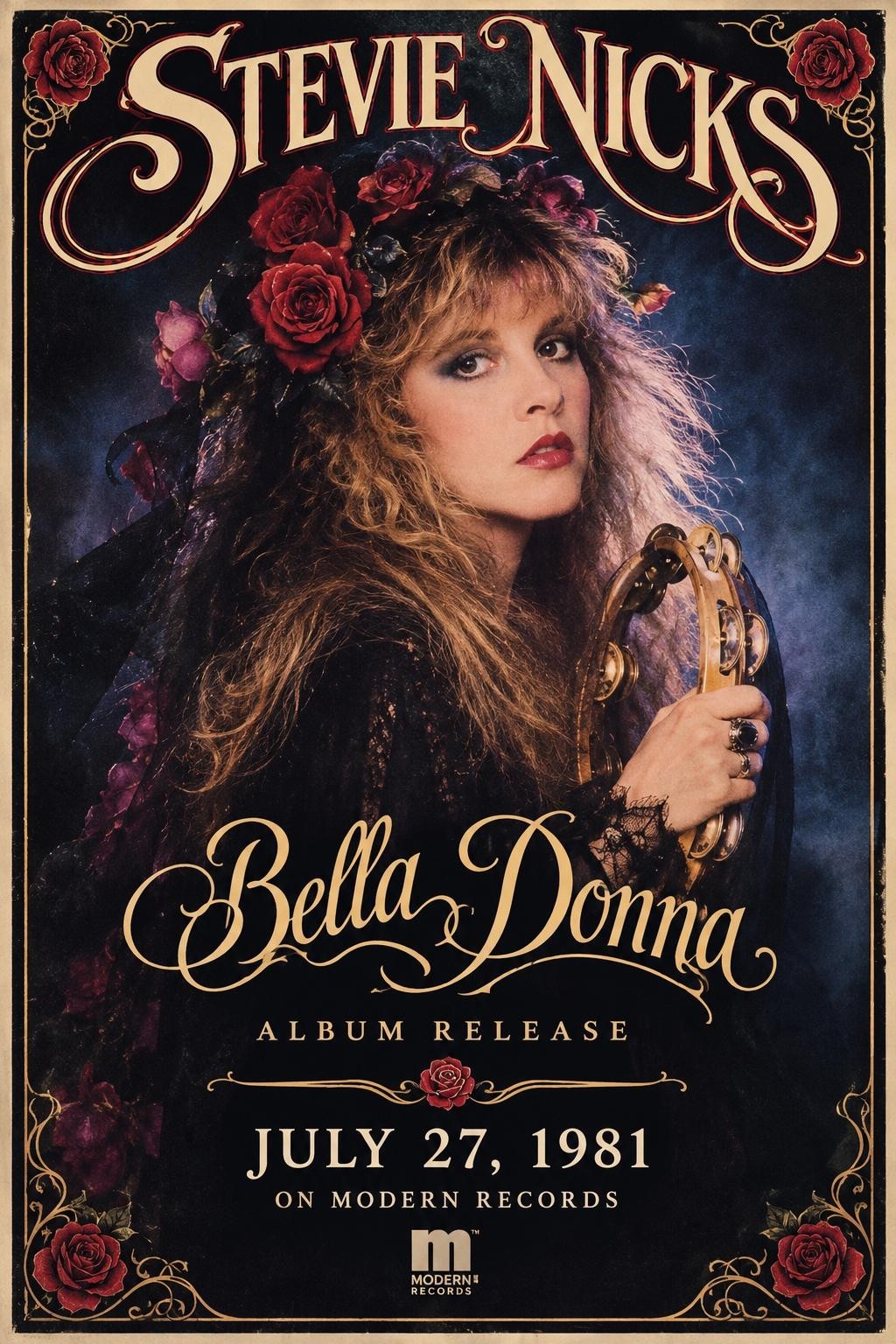 1981 STEVIE NICKS BELLA DONNA ALBUM RELEASE POSTER RE- PRINT EUROPEAN EDITION 1981 STEVIE NICKS BELLA DONNA ALBUM RELEASE POSTER RE- PRINT EUROPEAN EDITION