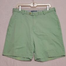 Peter Millar Men's Shorts Size 34 Washed Green Flat Front Chino Pima Cotton picture
