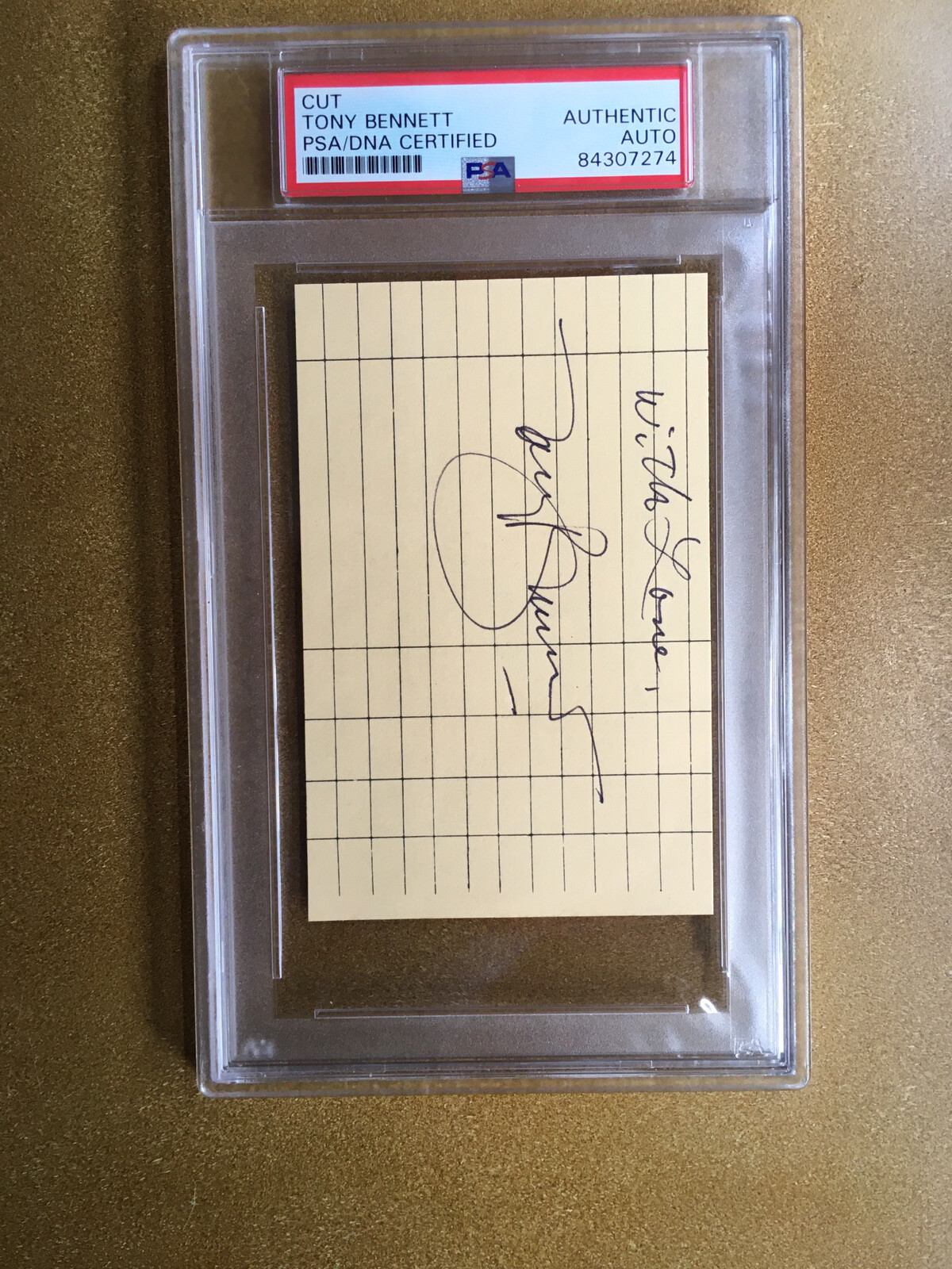 Tony Bennett Signed & Slabbed Cut Signature Pop Singer PSA *7274 AUTHENTIC AUTO Tony Bennett Signed & Slabbed Cut Signature Pop Singer PSA *7274 AUTHENTIC AUTO