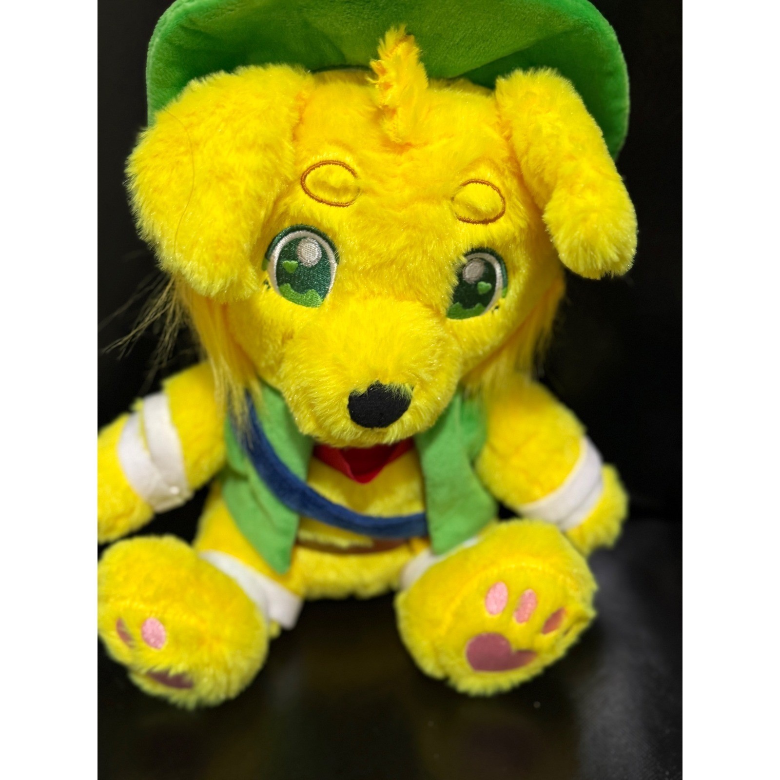 Peter Camermember the Dog Plush Yellow Green Hat Vest Red Scarf Bag