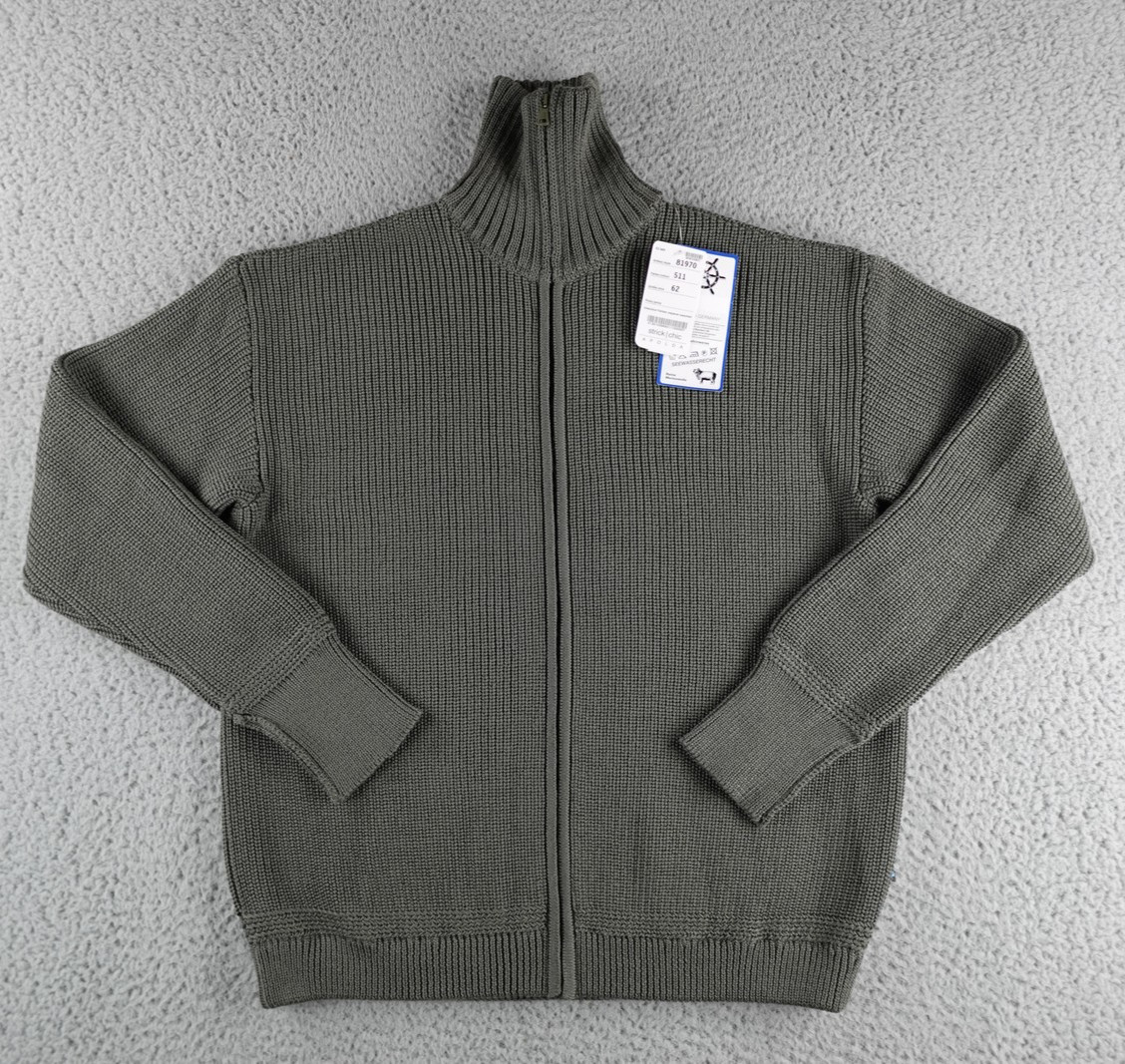 Peter Blauer Troyer Sweater Jacket Men 62 3XL Green Merino Wool Full Zip Sailor