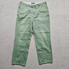 Peter Millar Pants Mens 34 Green Washed Pima Cotton Chino Casual Straight picture